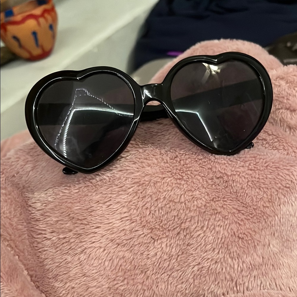 These are special Heart-Shaped Black Sunglasses